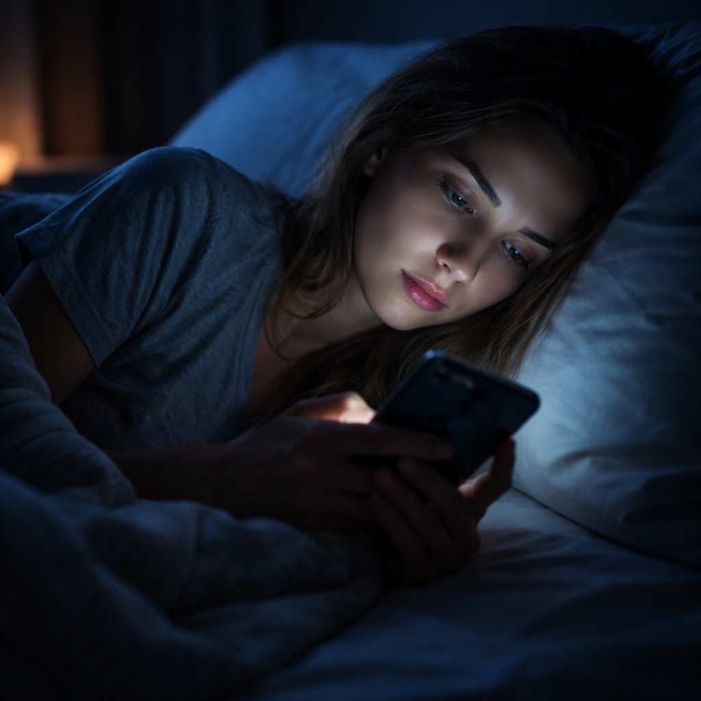 Women using phone while lying down. The social dilemma: social media and your mental health
