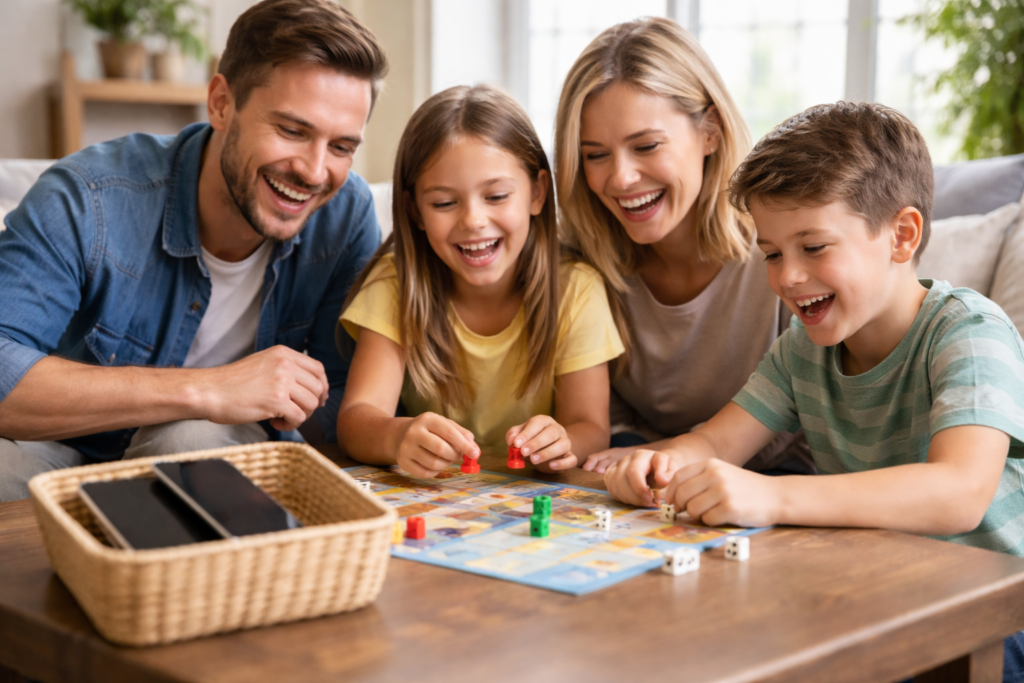 Family spending time together while keeping their phone aside. The social dilemma: social media and your mental health