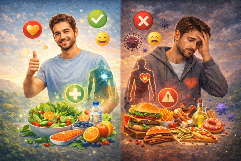 Difference between good food and bad food. How to choose healthy food for your health