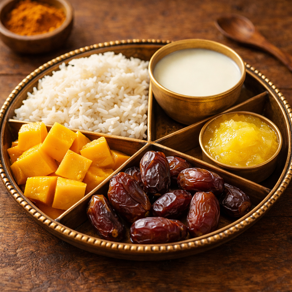 Ayurvedic sweet taste foods in traditional diet