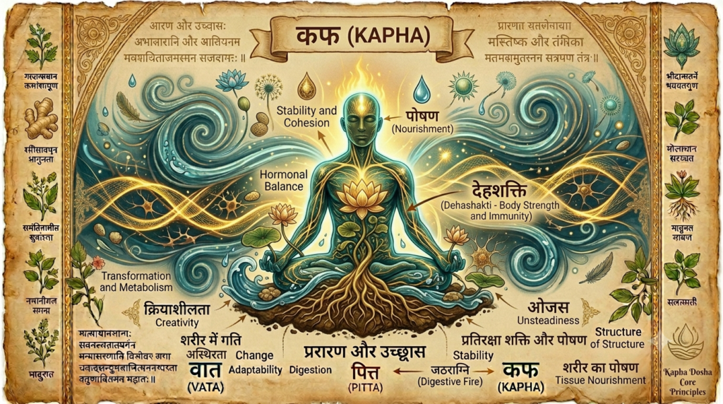 Kapha dosha responsible for structure, lubrication, and immunity