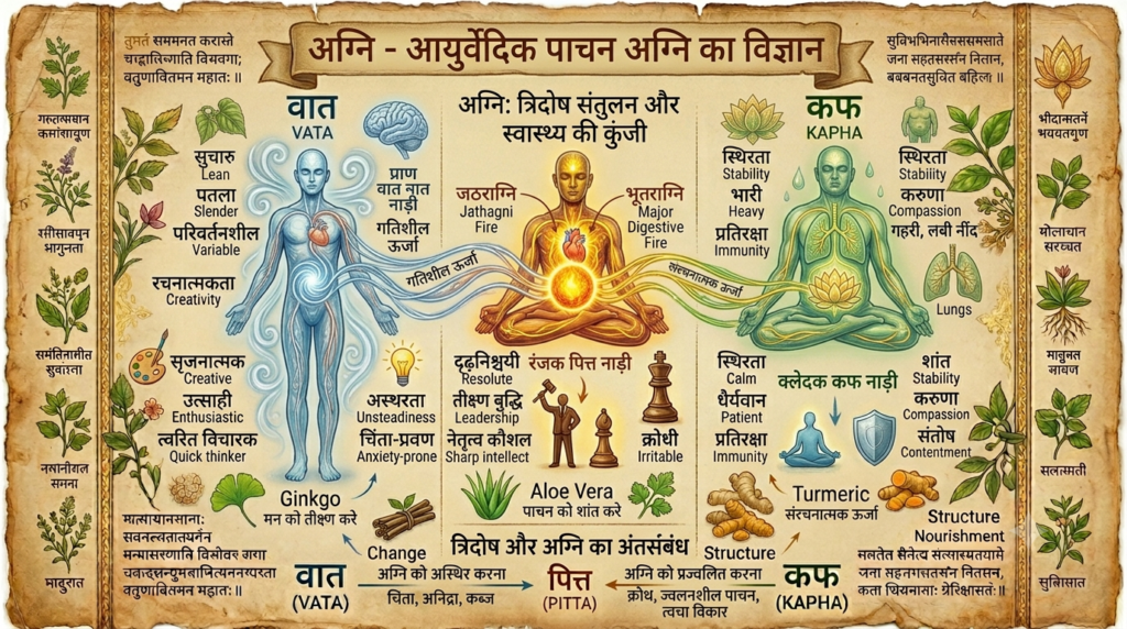 Connection between digestive fire and Tridosha balance